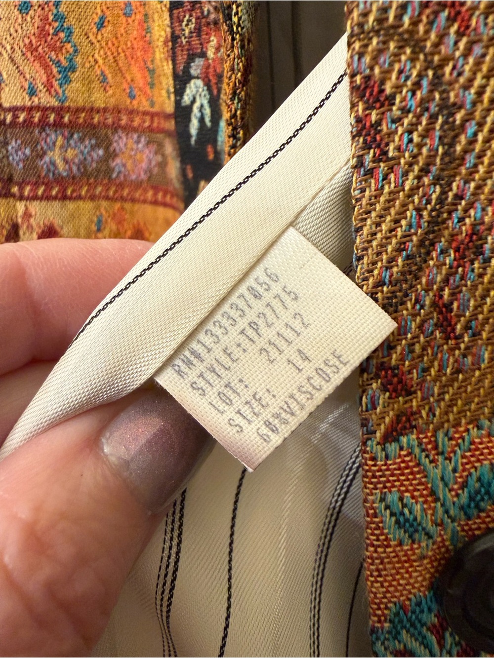 Multicolor Patterned women's Blazer - Picture 3 of 4